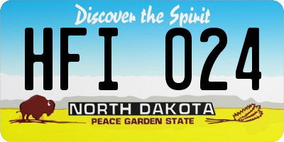 ND license plate HFI024