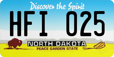 ND license plate HFI025