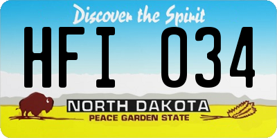 ND license plate HFI034