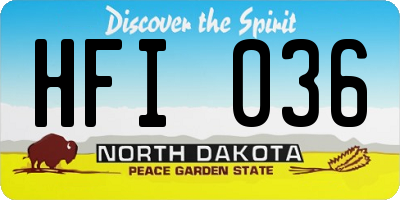 ND license plate HFI036