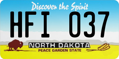 ND license plate HFI037