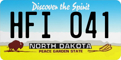 ND license plate HFI041