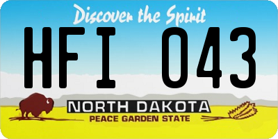ND license plate HFI043