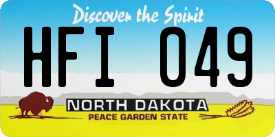 ND license plate HFI049