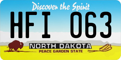 ND license plate HFI063