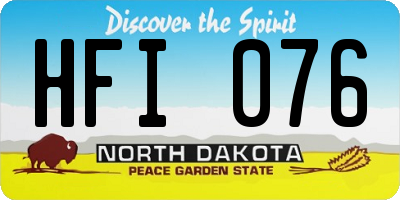 ND license plate HFI076