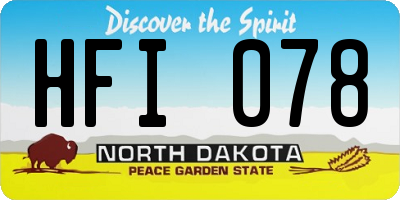 ND license plate HFI078