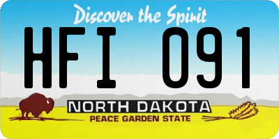 ND license plate HFI091