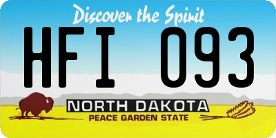 ND license plate HFI093
