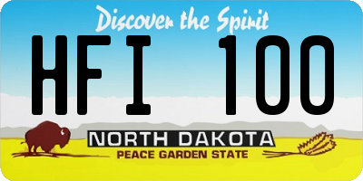 ND license plate HFI100