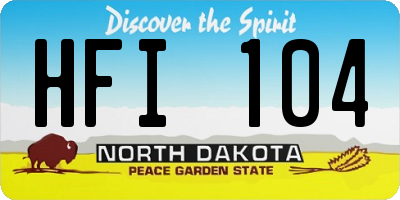 ND license plate HFI104