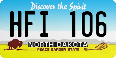 ND license plate HFI106