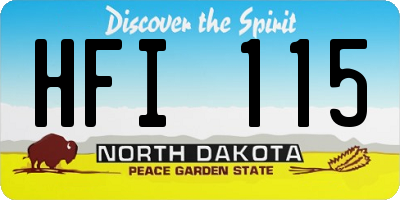 ND license plate HFI115