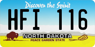 ND license plate HFI116