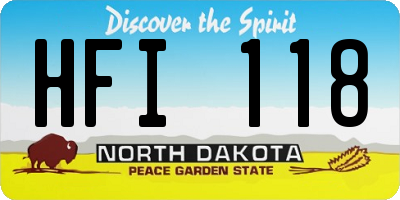 ND license plate HFI118