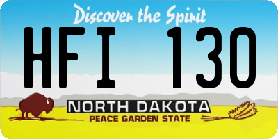 ND license plate HFI130