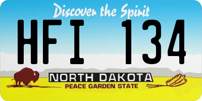ND license plate HFI134