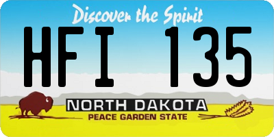 ND license plate HFI135