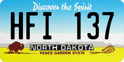 ND license plate HFI137