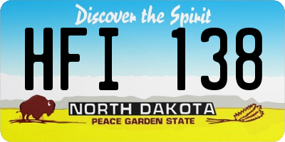 ND license plate HFI138
