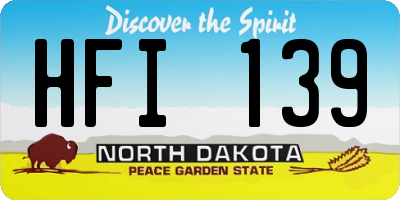 ND license plate HFI139