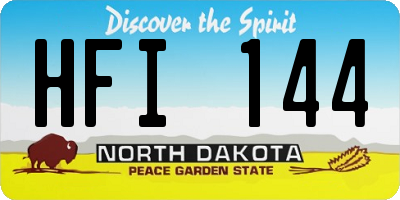 ND license plate HFI144