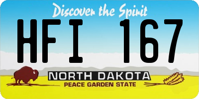 ND license plate HFI167
