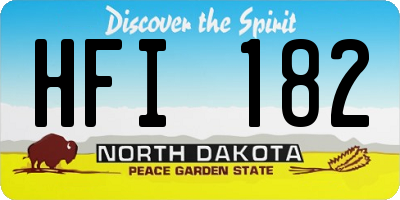 ND license plate HFI182