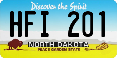 ND license plate HFI201
