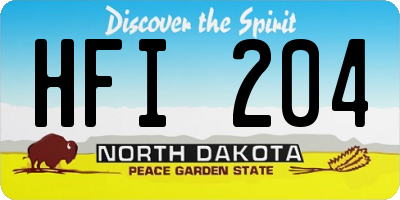 ND license plate HFI204