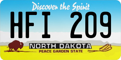 ND license plate HFI209