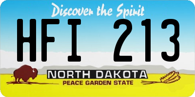 ND license plate HFI213