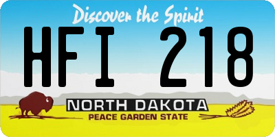 ND license plate HFI218