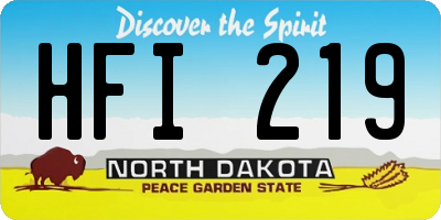 ND license plate HFI219
