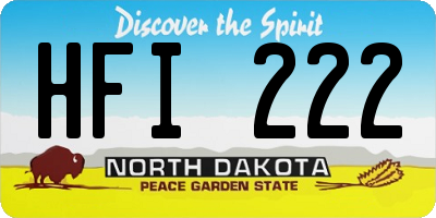ND license plate HFI222