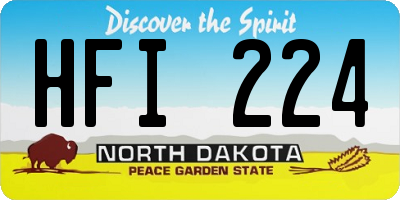 ND license plate HFI224