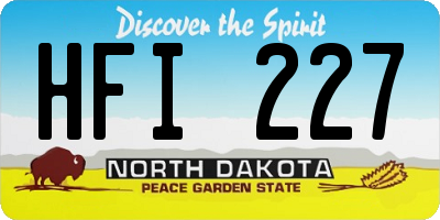 ND license plate HFI227