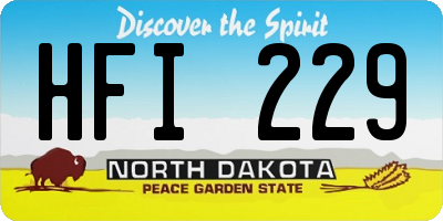 ND license plate HFI229
