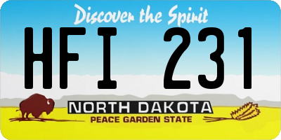 ND license plate HFI231