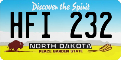 ND license plate HFI232