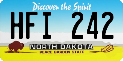 ND license plate HFI242