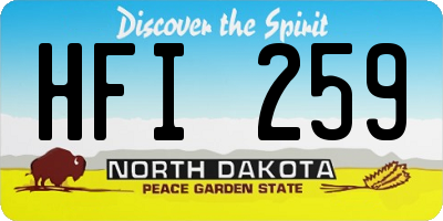 ND license plate HFI259