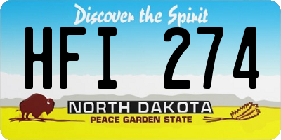 ND license plate HFI274