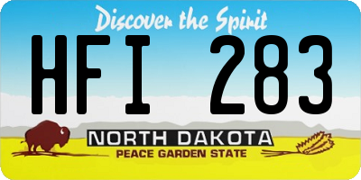 ND license plate HFI283