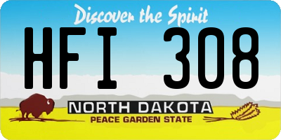 ND license plate HFI308