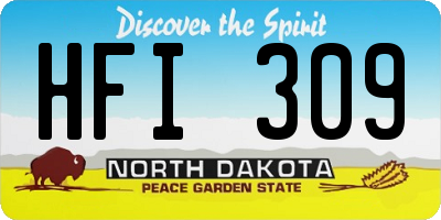 ND license plate HFI309
