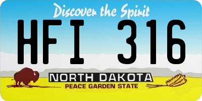 ND license plate HFI316
