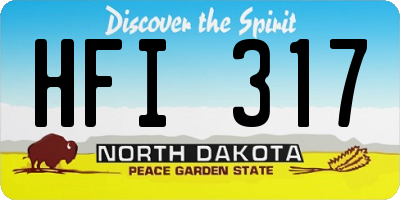 ND license plate HFI317