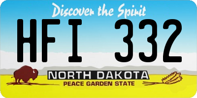 ND license plate HFI332