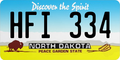 ND license plate HFI334